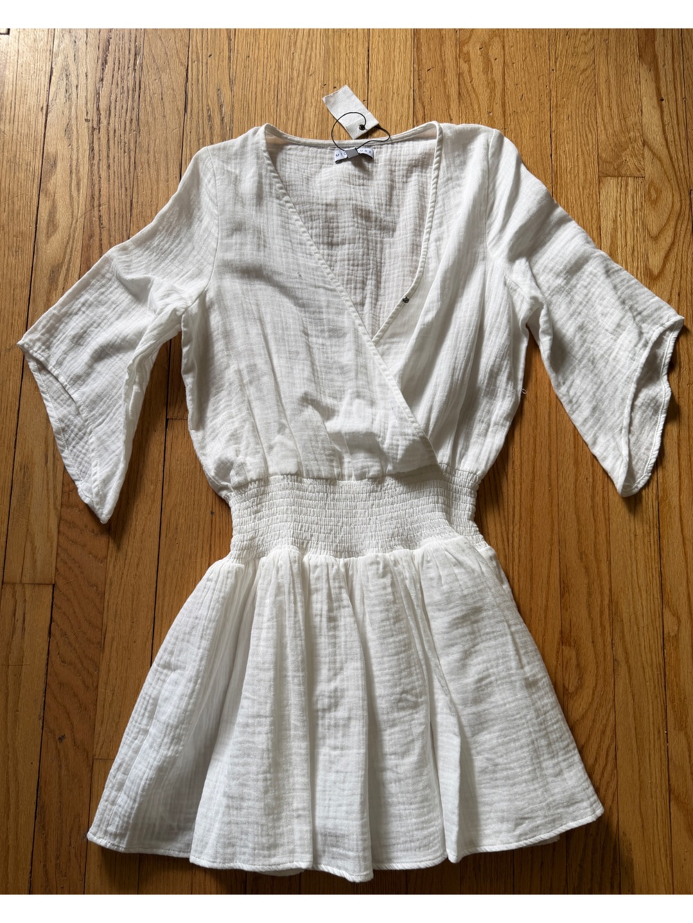 Miou Muse White Gauze Wrap-Style Dress in Small NWT - Picture 2 of 6